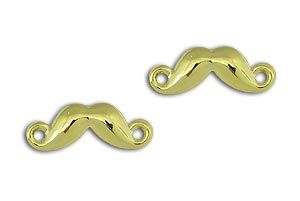 Brinco em forma de bigode folheado a ouro